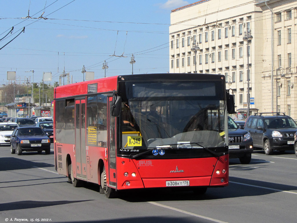 Санкт-Петербург, МАЗ-206.067 № В 308 КТ 178