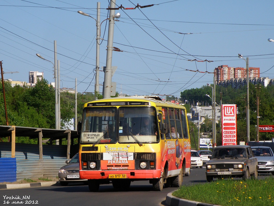 Нижегородская область, ПАЗ-32053 № АО 017 52