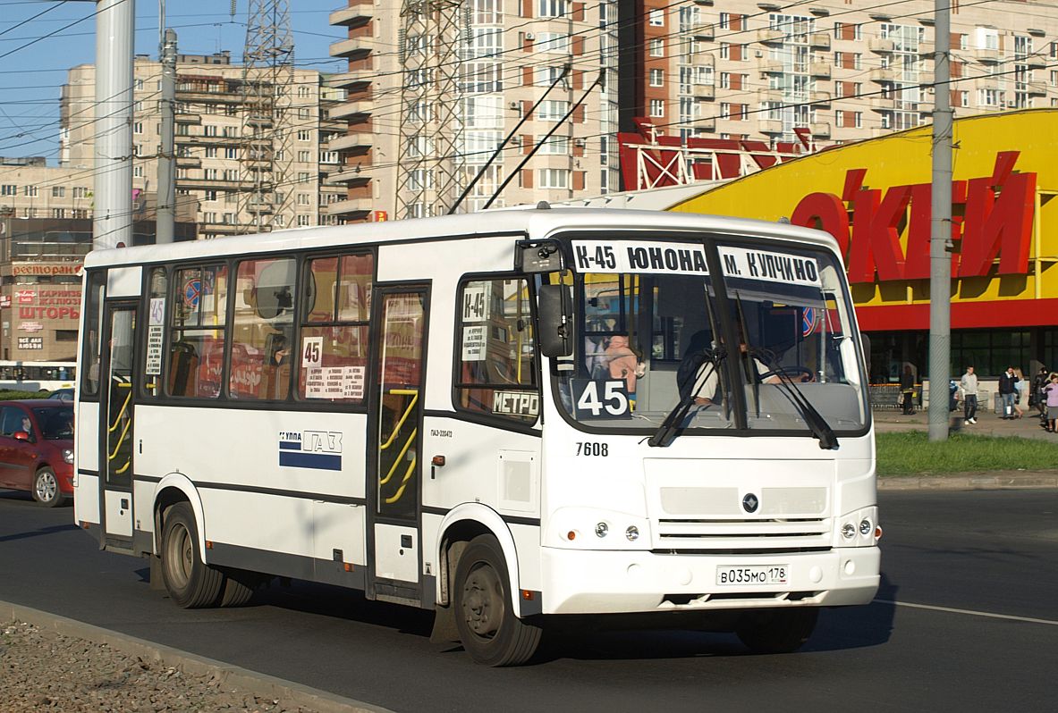 Санкт-Петербург, ПАЗ-320412-05 № 7608