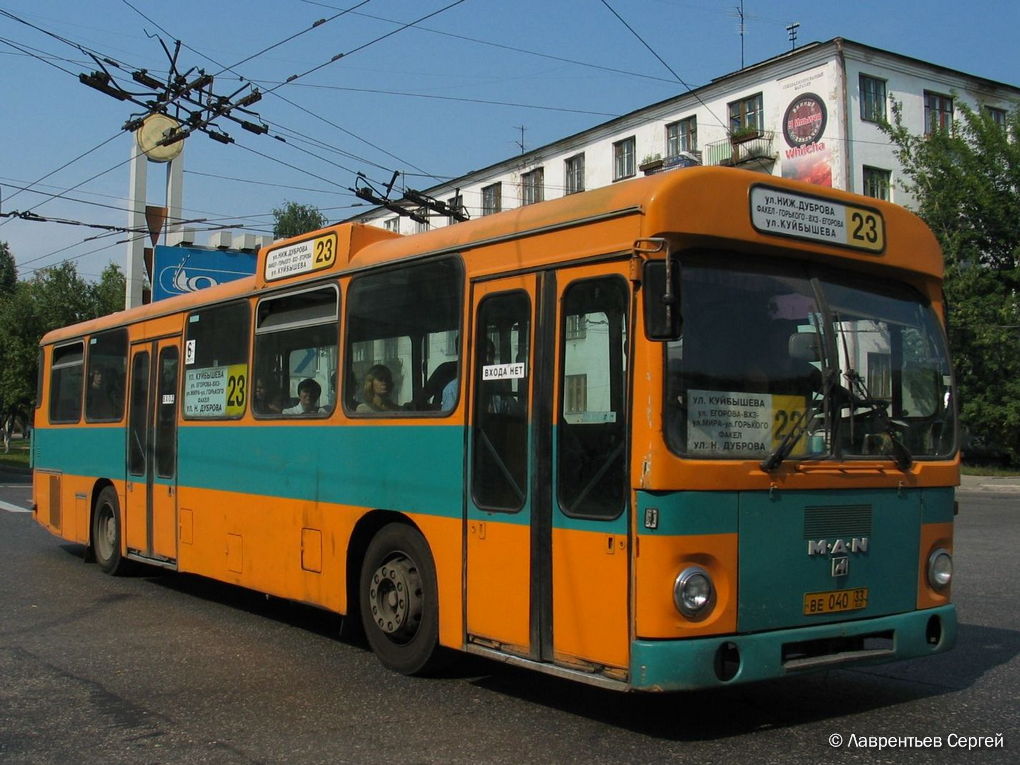 Vladimir region, MAN 192 SL200 # ВЕ 040 33