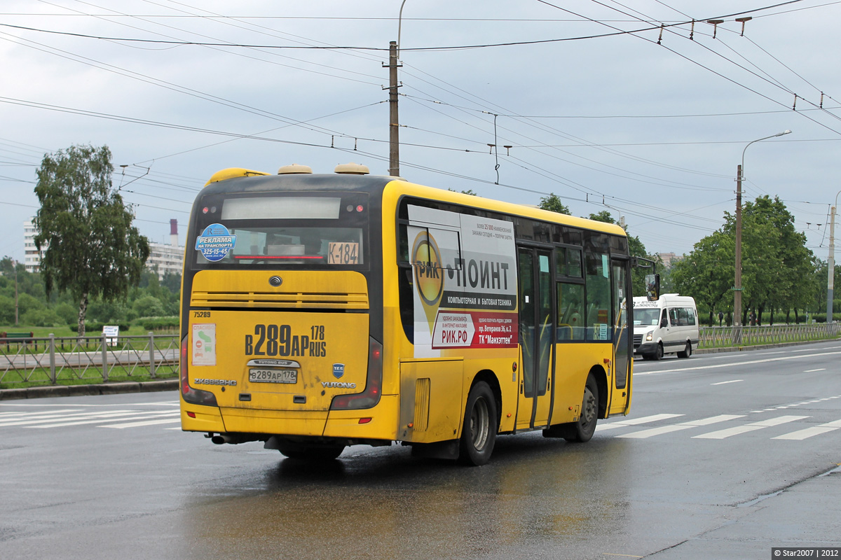 Санкт-Петербург, Yutong ZK6852HG № В 289 АР 178