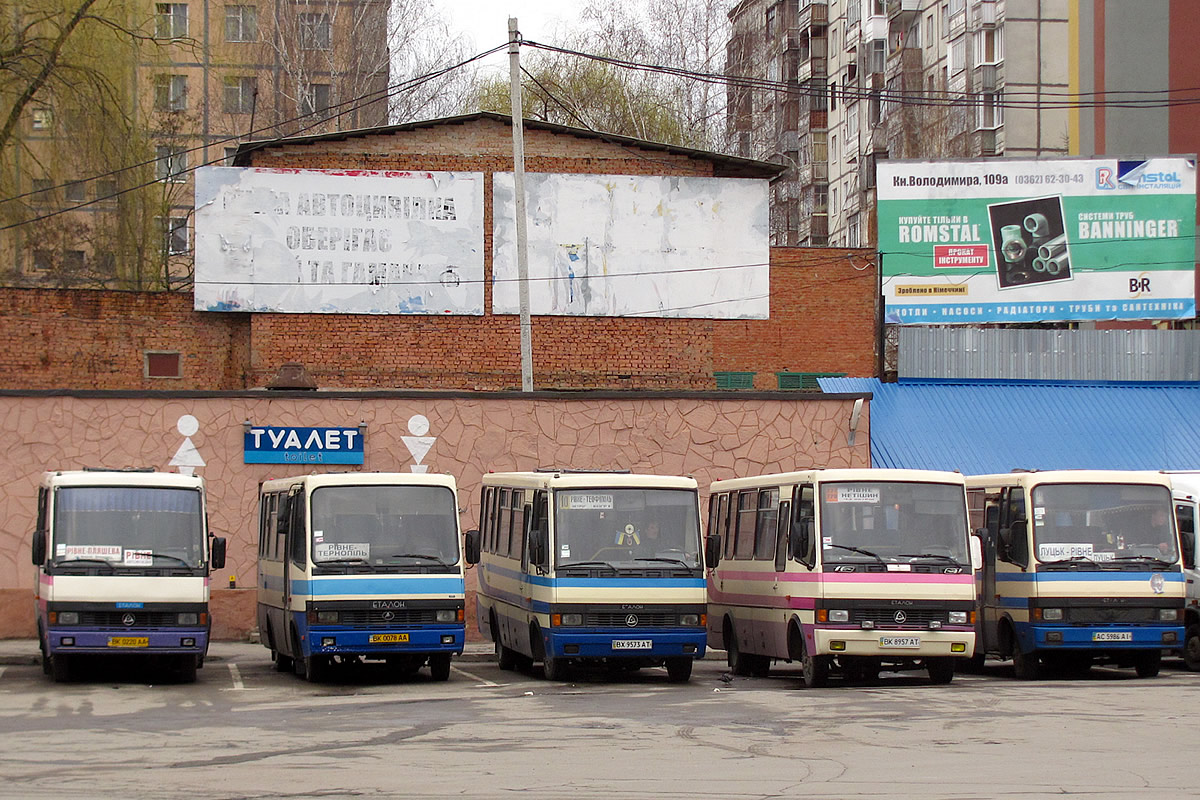 Ровненская область, БАЗ-А079.24 "Мальва" № BK 0220 AA; Ровненская область, БАЗ-А079.09 "Эталон" № BK 0078 AA; Хмельницкая область, БАЗ-А079.23 "Мальва" № BX 9573 AT; Ровненская область, БАЗ-А079.23 "Мальва" № BK 8957 AT; Волынская область, БАЗ-А079.19 "Мальва" № AC 5986 AI; Ровненская область — Разные фотографии