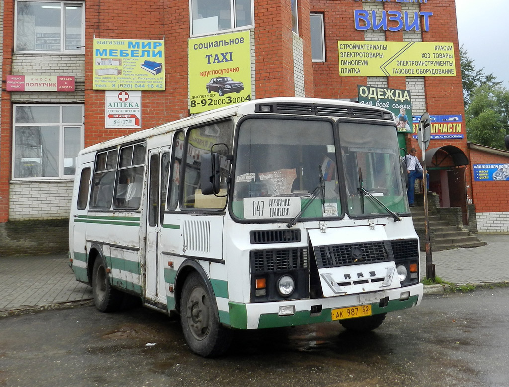 Нижегородская область, ПАЗ-32053 № АК 987 52