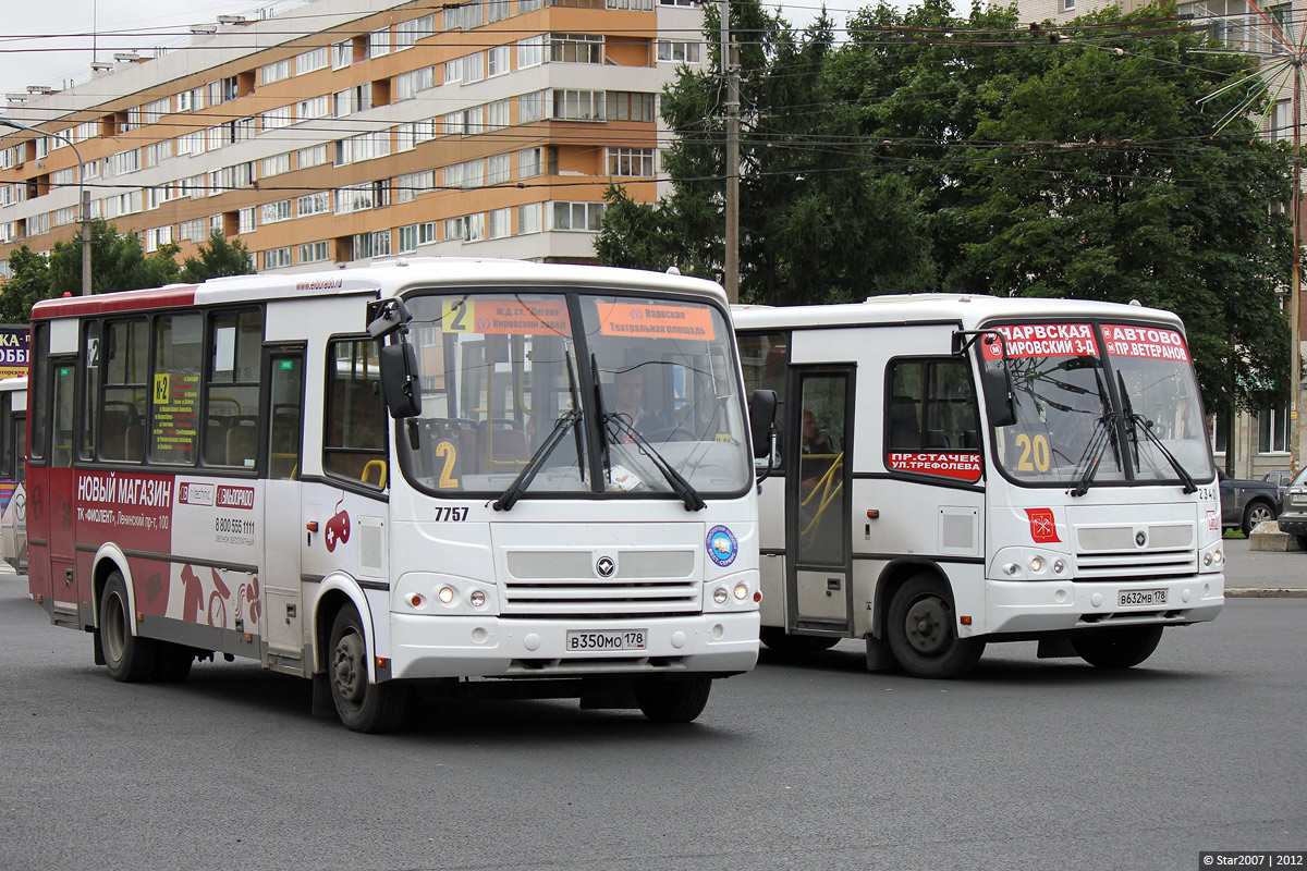 Санкт-Петербург, ПАЗ-320412-05 № 7757; Санкт-Петербург, ПАЗ-320402-05 № n340