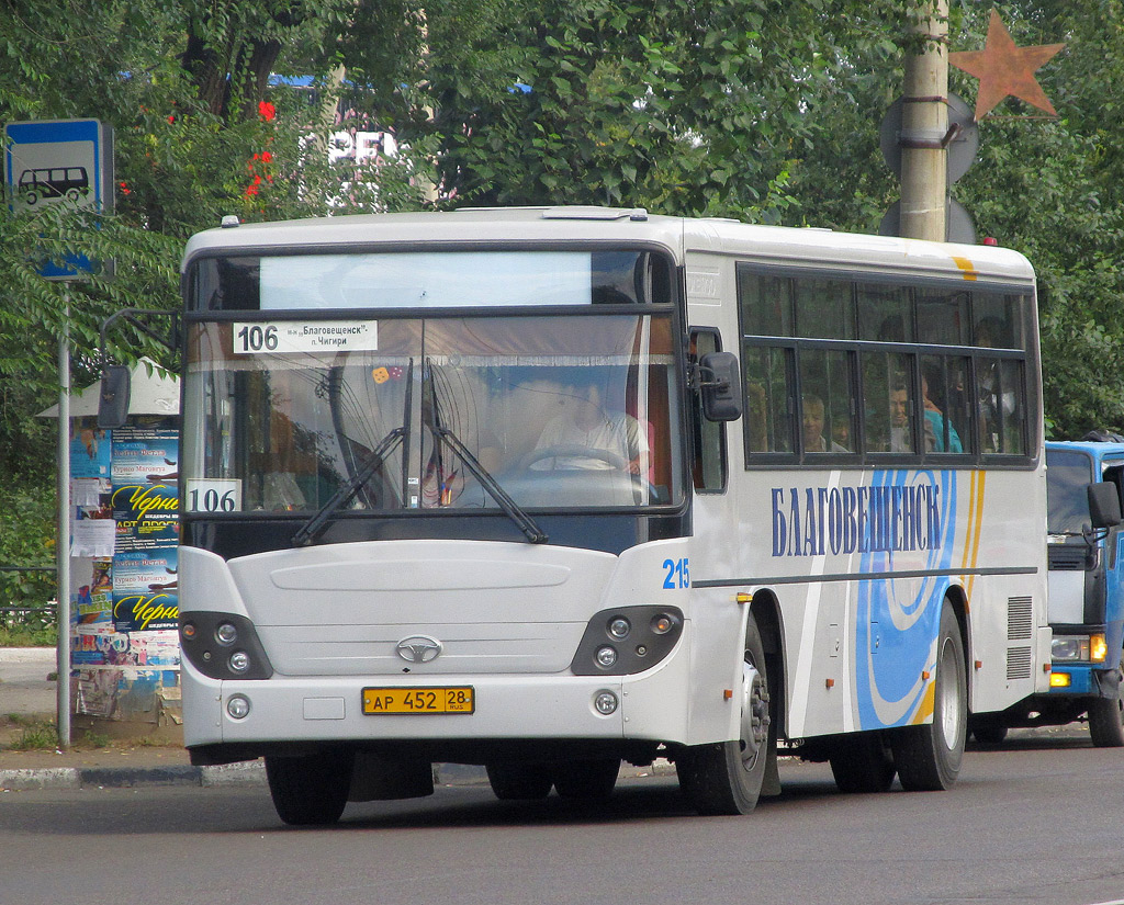 Сколько автобусов в благовещенске. Daewoo bs106 Благовещенск. Дэу БС 106 Благовещенск. 106 Автобус Благовещенск. Благовещенск fotobus 215.