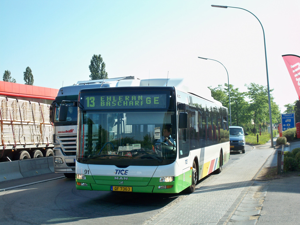 Люксембург, MAN A21 Lion's City NL313 CNG № 91