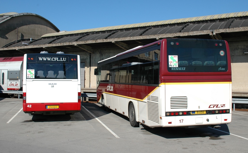 Luksemburg, MAN A72 Lion's Classic SÜ313 Nr 42; Luksemburg, Renault Ares Nr 17