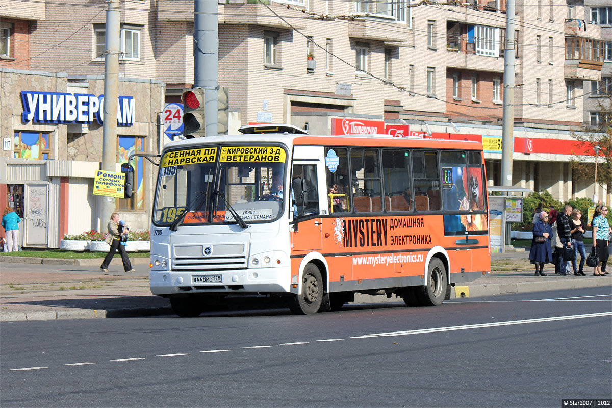 Санкт-Петербург, ПАЗ-320412-05 № 7786