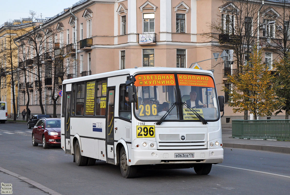 Санкт-Петербург, ПАЗ-320412-05 № 7592