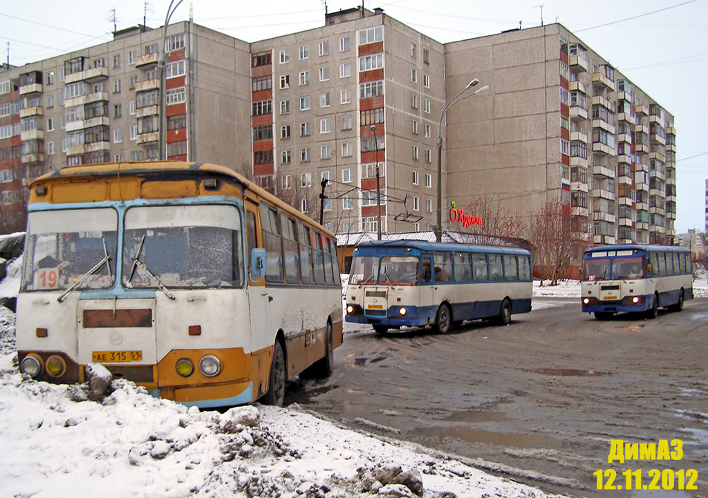 Murmansk region, LiAZ-677M # 2215; Murmansk region, LiAZ-677M # 2201; Murmansk region, LiAZ-677M # 2259; Murmansk region — Miscellaneous photos