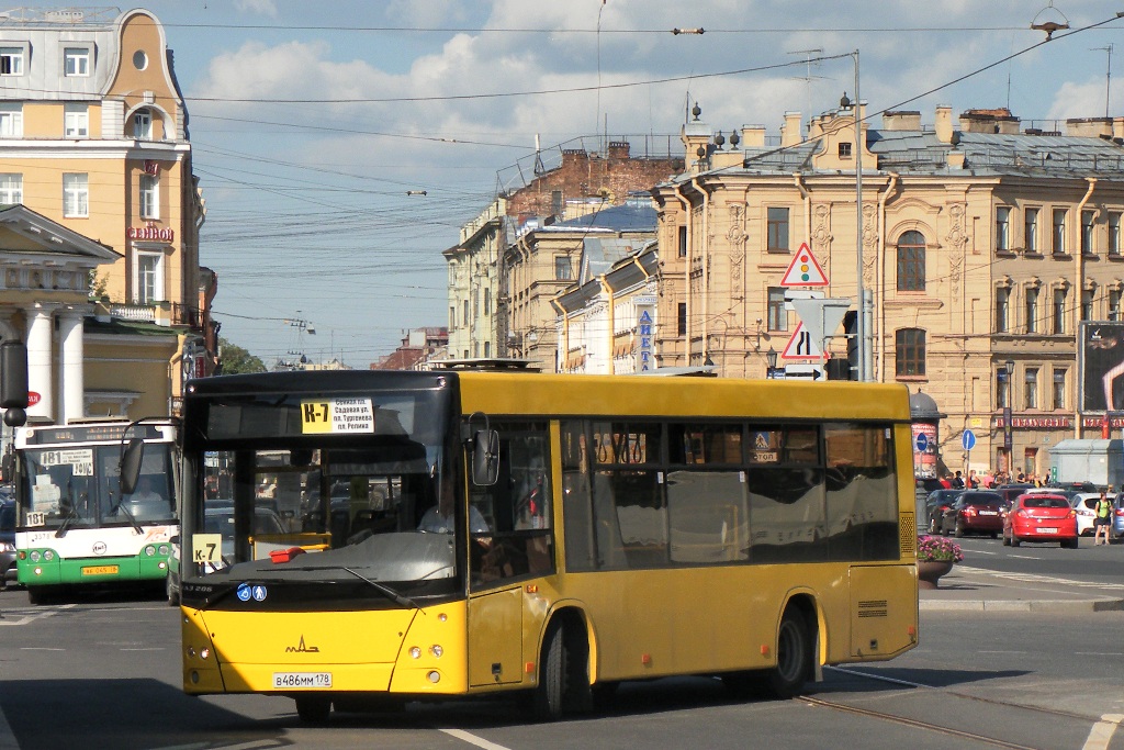 Санкт-Петербург, МАЗ-206.068 № В 486 ММ 178