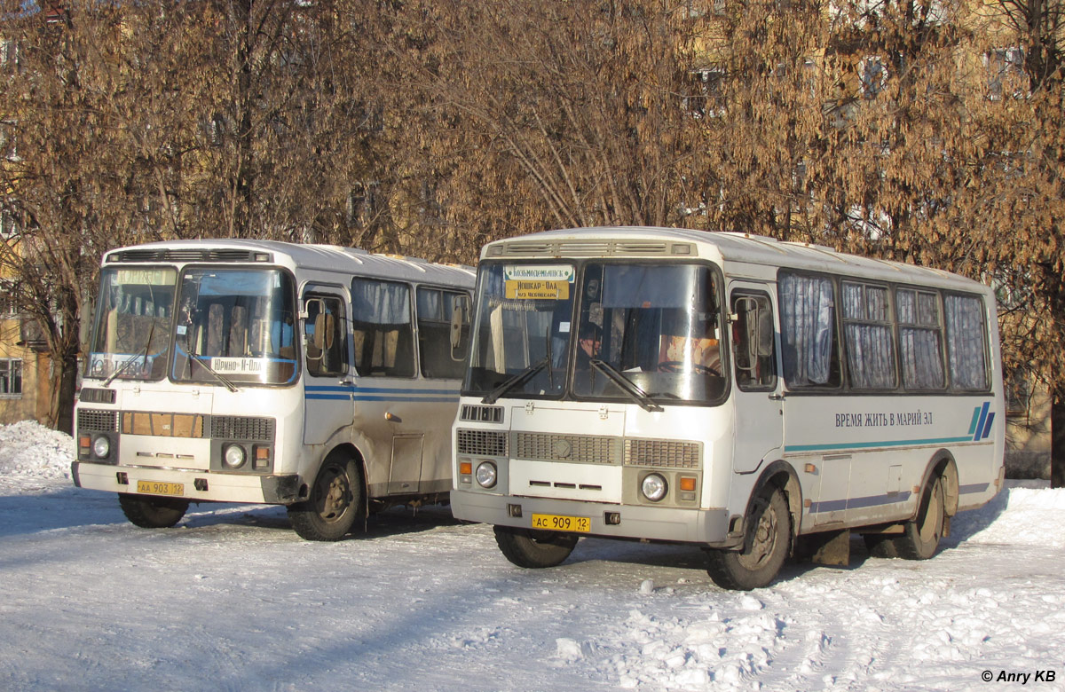 Марий Эл, ПАЗ-32053 № АС 909 12; Марий Эл — Автовокзалы, автостанции и места посадки "с тротуара"