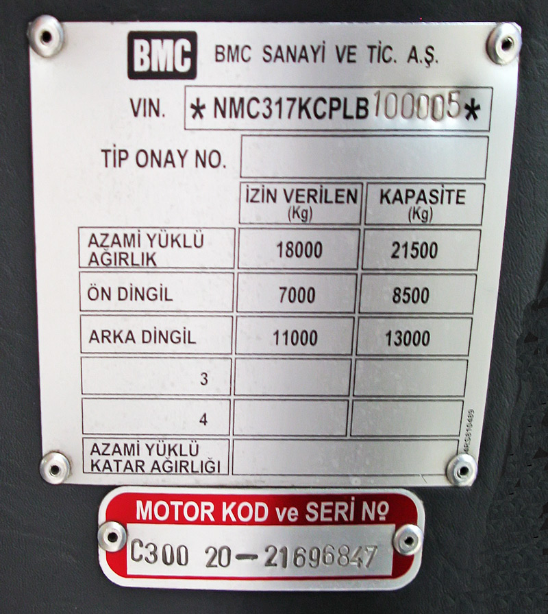 Турция, BMC Belde 300 SLF DD № D-037