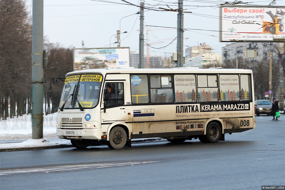 Санкт-Петербург, ПАЗ-320412-05 № 7783