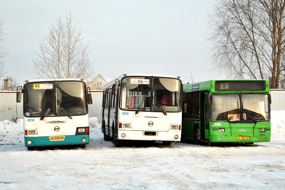 Нижегородская область, ЛиАЗ-5293.00 № 62238; Нижегородская область, ЛиАЗ-5256.26 № 62247