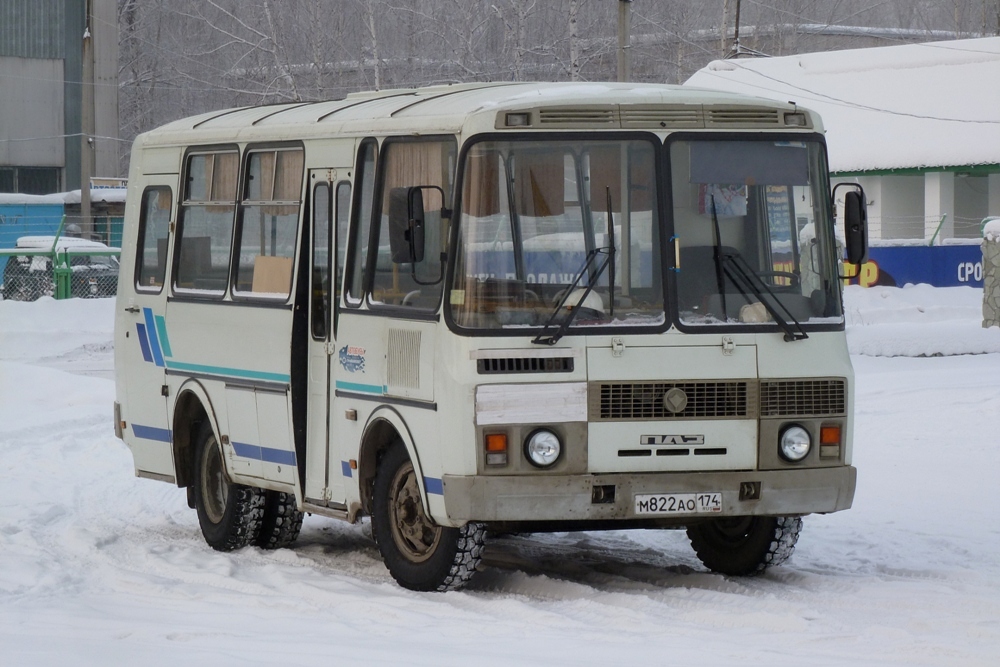 Челябинская область, ПАЗ-32053 № М 822 АО 174