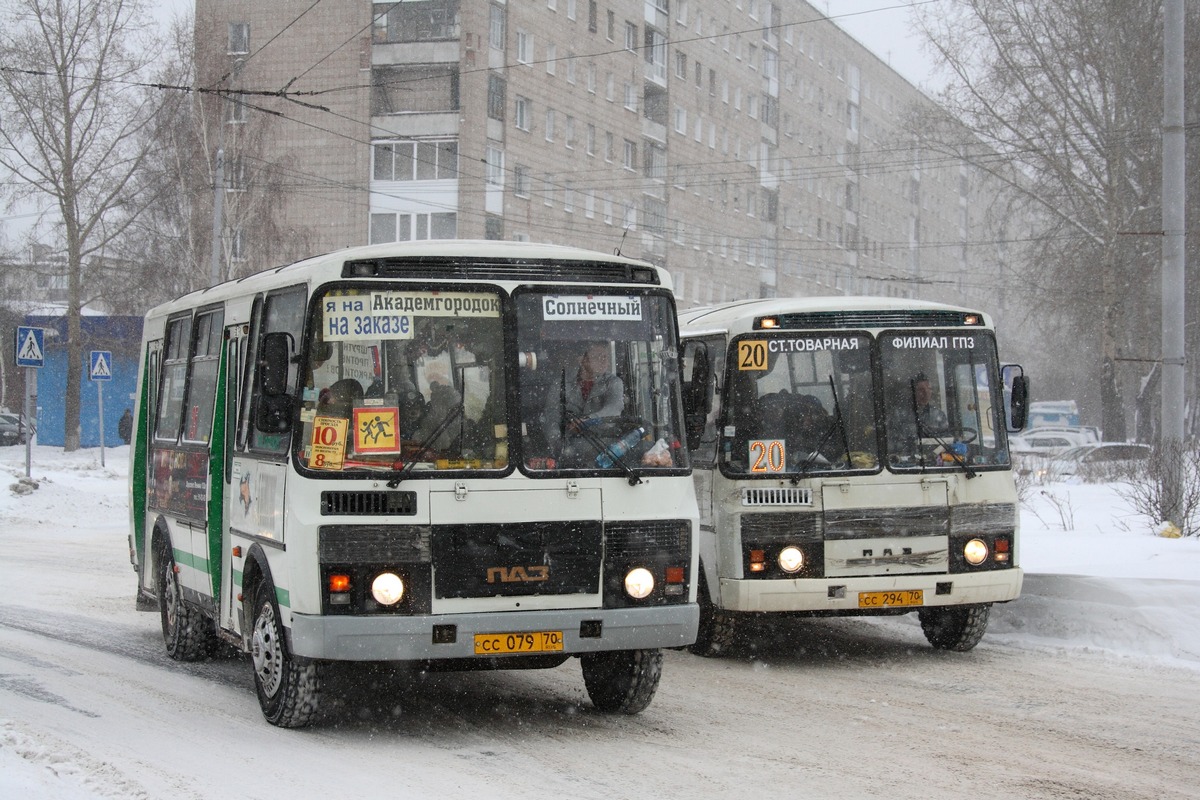 Томская область, ПАЗ-32054 № СС 079 70; Томская область, ПАЗ-32054 № СС 294 70; Томская область — Разные фотографии — Томск