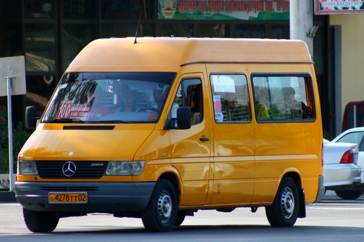 Таджикистан, Mercedes-Benz Sprinter 208D № 4278 ТТ 02 — Фото — Автобусный  транспорт