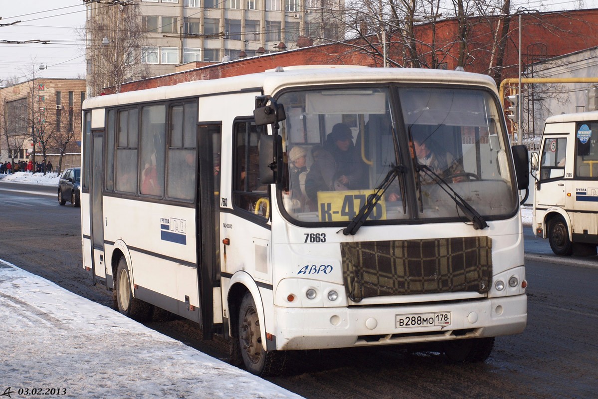 Санкт-Петербург, ПАЗ-320412-05 № 7663