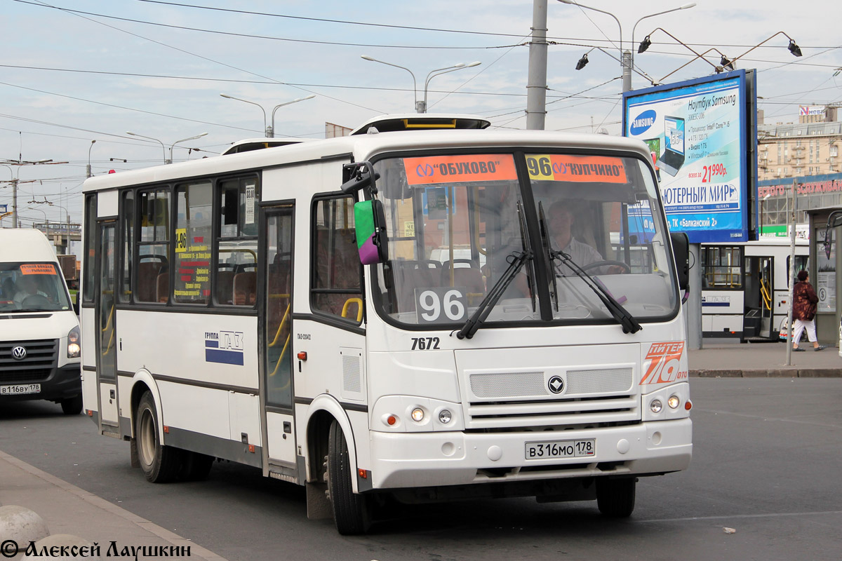 Санкт-Петербург, ПАЗ-320412-05 № 7672