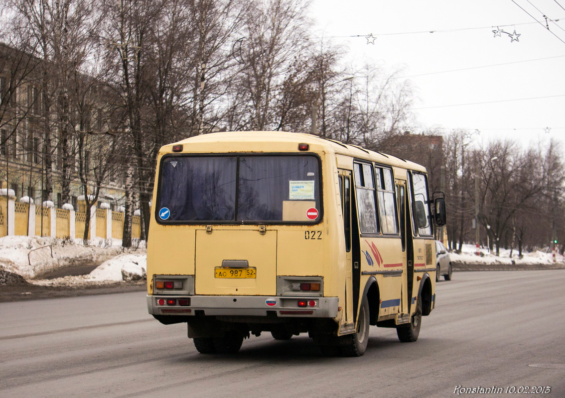 Нижегородская область, ПАЗ-32054 № 022