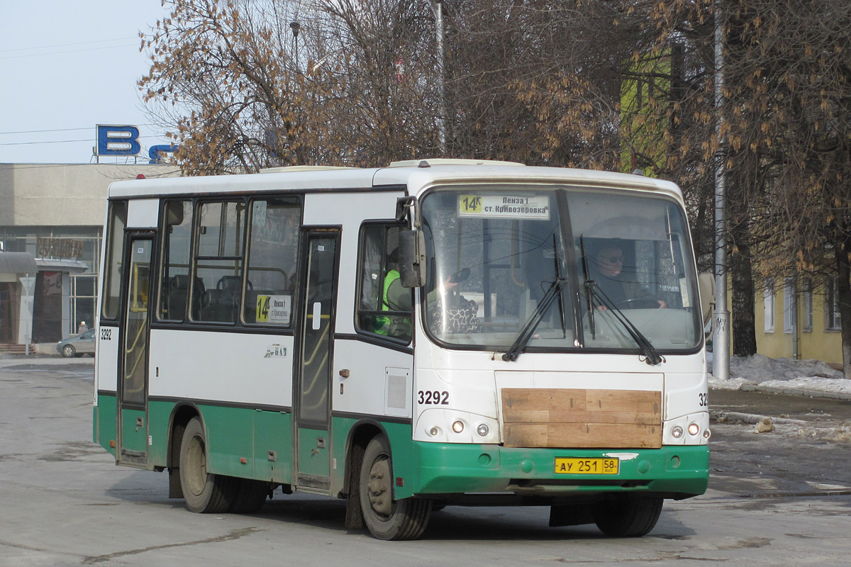 Пензенская область, ПАЗ-320402-03 № 3292