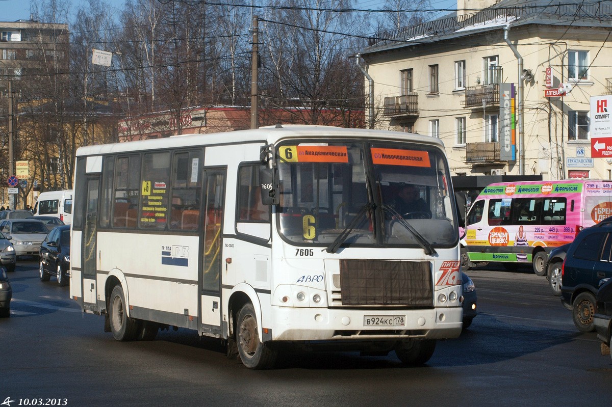 Санкт-Петербург, ПАЗ-320412-05 № 7605