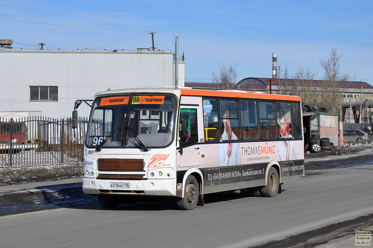 Санкт-Петербург, ПАЗ-320412-05 № 7672