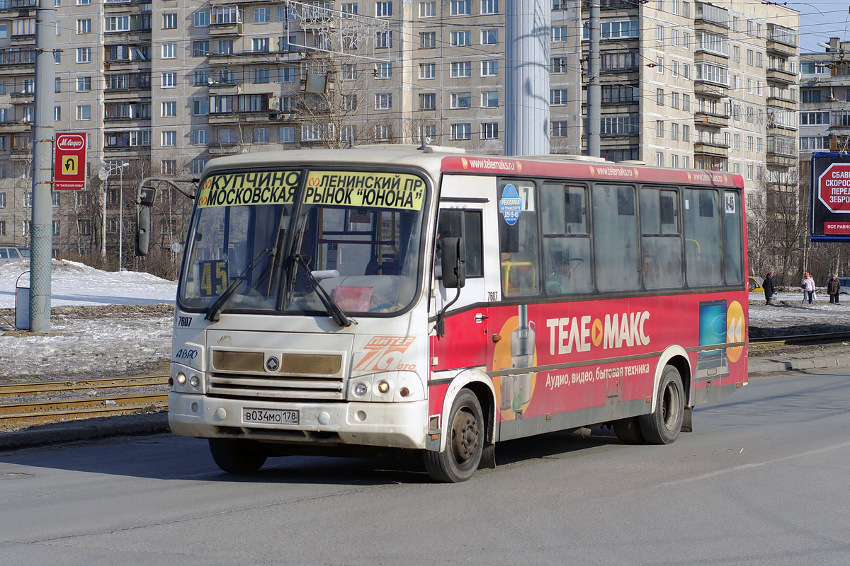 Санкт-Петербург, ПАЗ-320412-05 № 7607