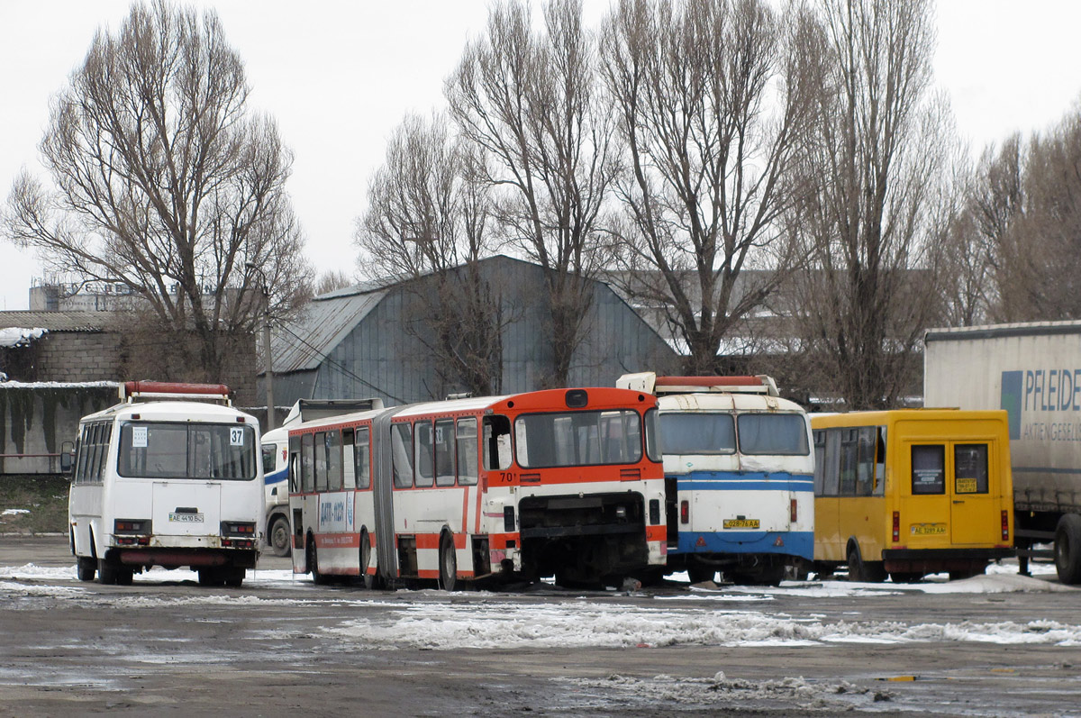 Dnepropetrovsk region, PAZ-3205-110 sz.: AE 4410 BC; Dnepropetrovsk region, Mercedes-Benz O305G sz.: AE 8072 AA; Dnepropetrovsk region, LAZ-695N sz.: 028-76 АА; Dnepropetrovsk region, Ruta SPV A048.3 sz.: AE 3289 AA; Dnepropetrovsk region — Motor company