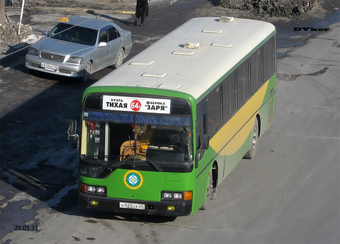 64 автобус во Владивостоке - маршрут на карте c остановками.