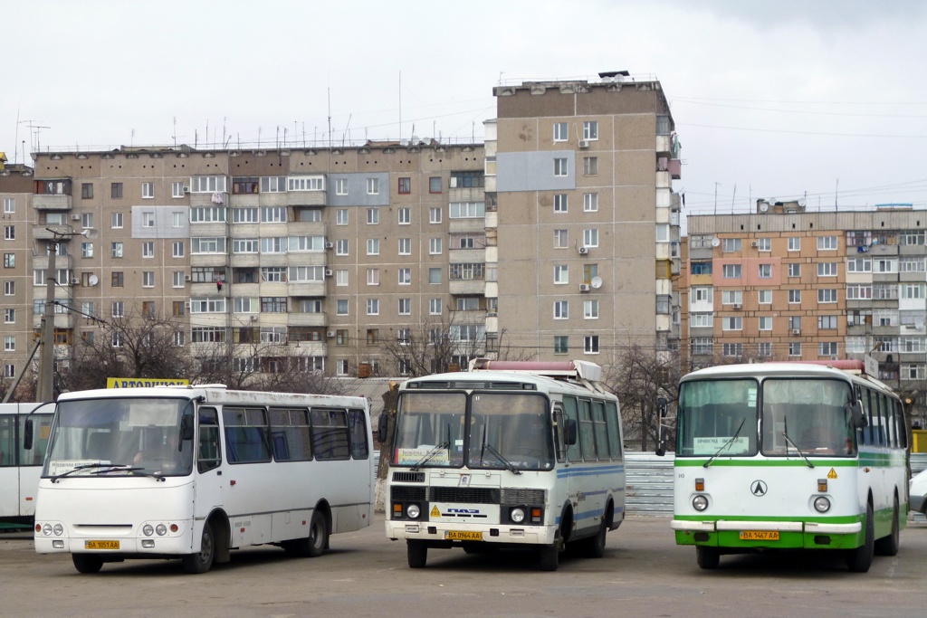 Kirovograd region, Bogdan A09211 (LuAZ) Nr. BA 1051 AA; Kirovograd region, LAZ-695N Nr. 343; Kirovograd region, PAZ-32054 Nr. BA 0964 AA; Kirovograd region — Miscellaneous photos