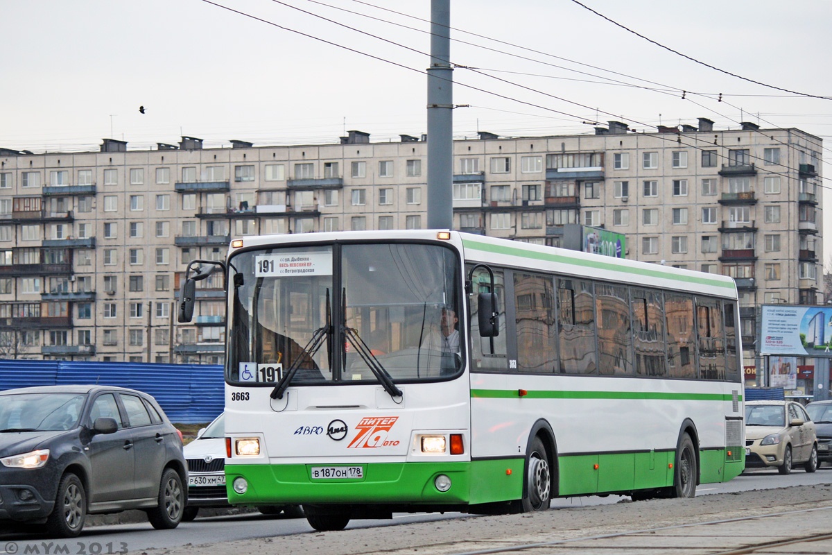 Санкт-Петербург, ЛиАЗ-5293.60 № 3663