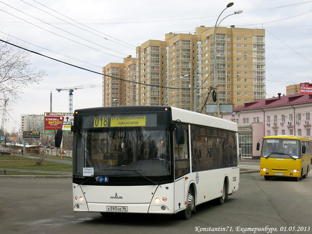 Свердловская область, МАЗ-206.060 № Х 593 ОЕ 96