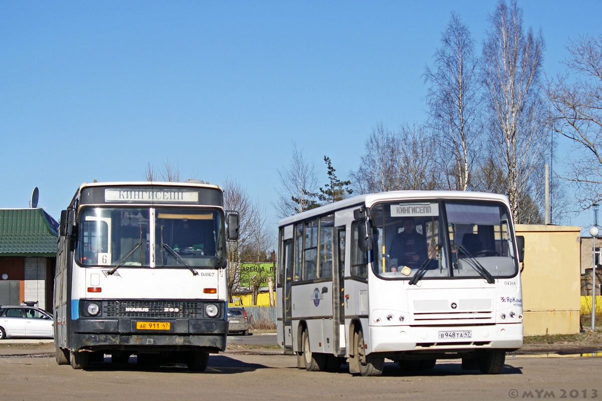 Leningrad Gebiet, Ikarus 263.10 Nr. 04162; Leningrad Gebiet, PAZ-320402-05 Nr. 04168