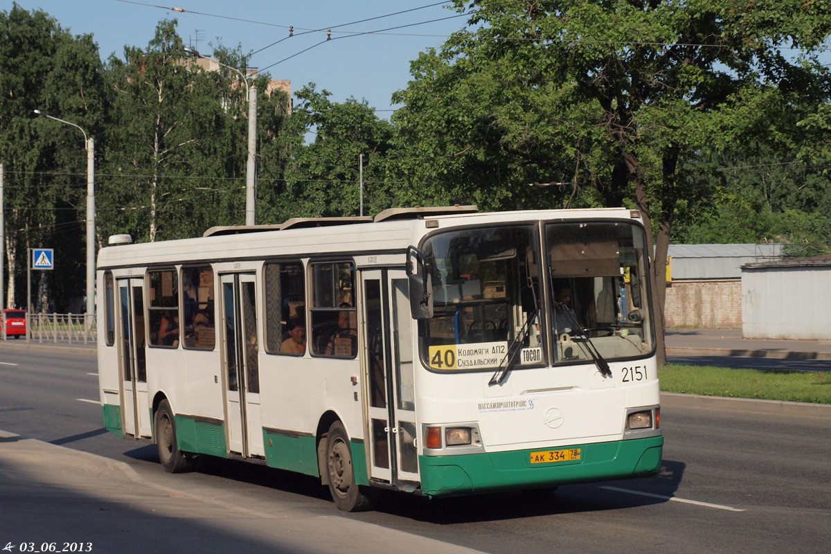 Санкт-Петербург, ЛиАЗ-5256.25 № 2151