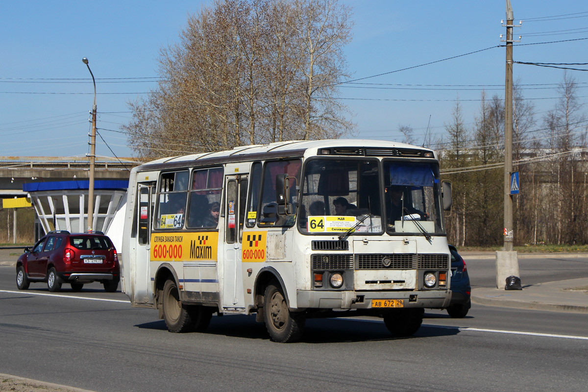 Архангельская область, ПАЗ-32054 № АВ 672 29