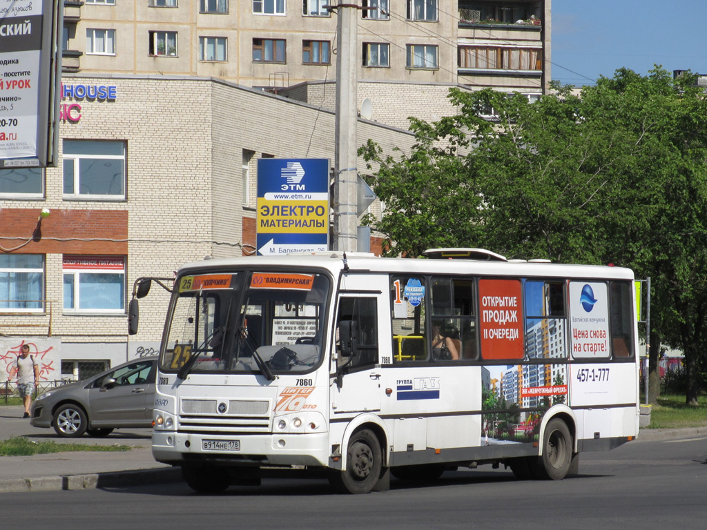 Санкт-Петербург, ПАЗ-320412-05 № 7860