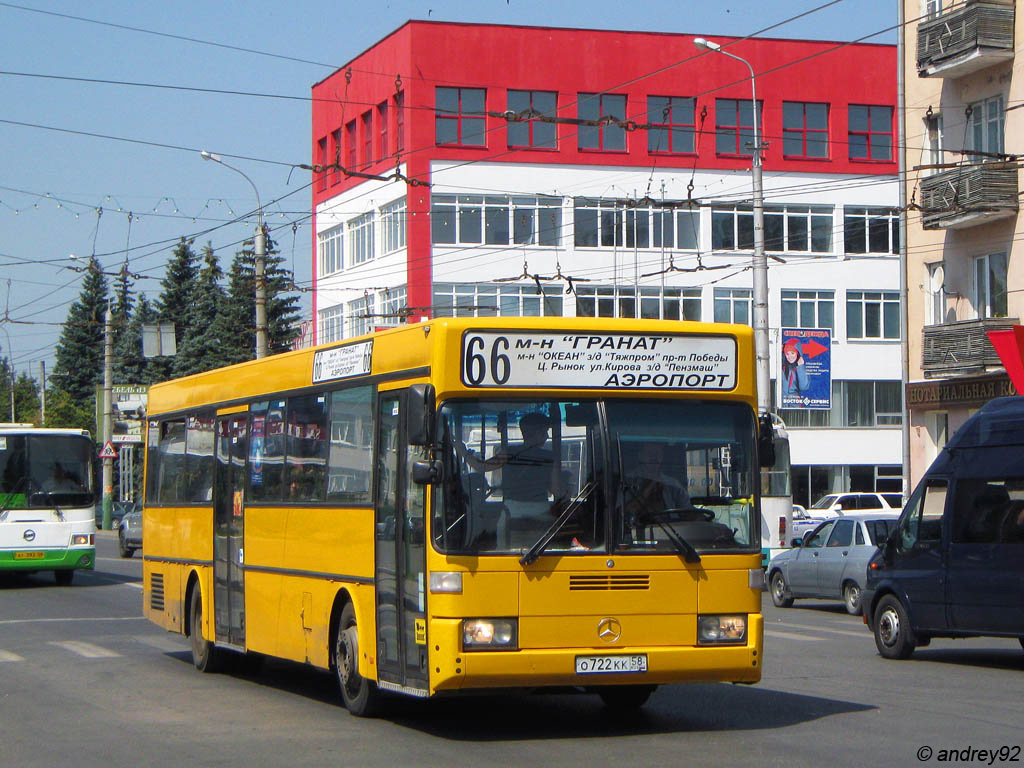 Пензенская область, Mercedes-Benz O405 № О 722 КК 58