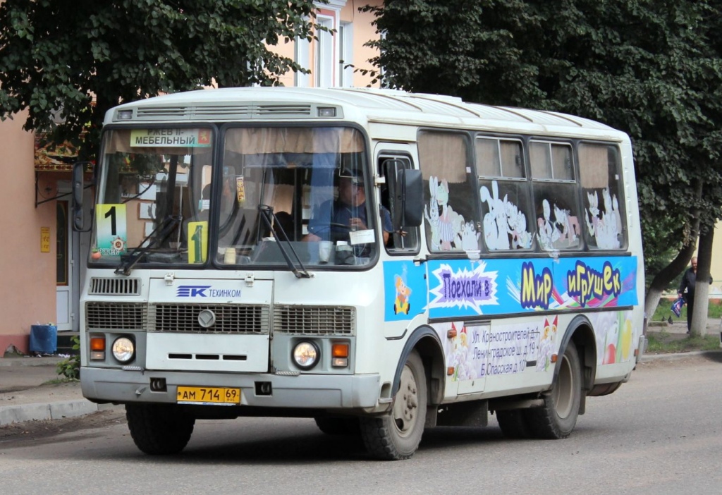 Тверская область, ПАЗ-32053 № АМ 714 69