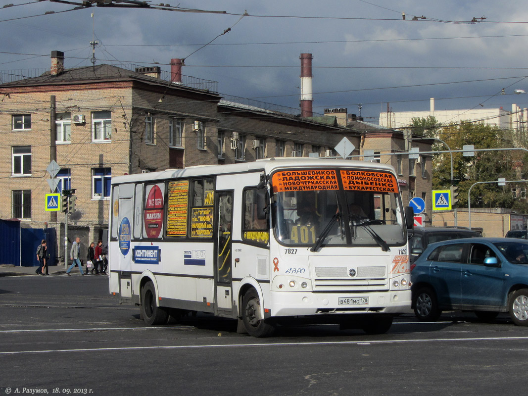 Санкт-Петербург, ПАЗ-320412-05 № 7827