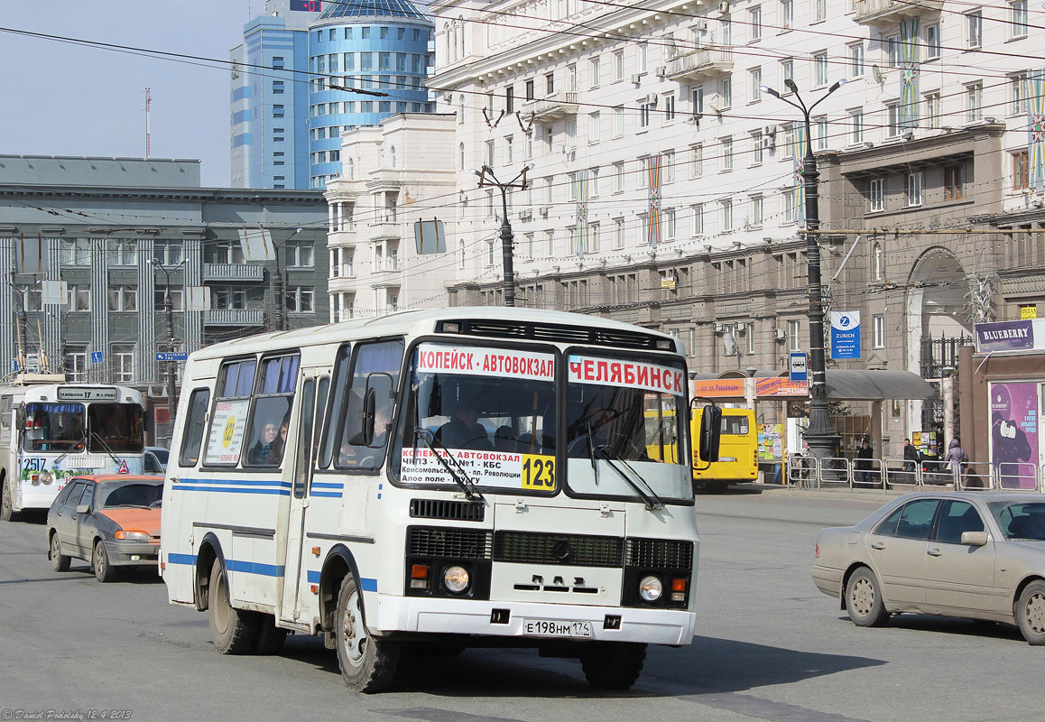 Челябинская область, ПАЗ-32053 № Е 198 НМ 174