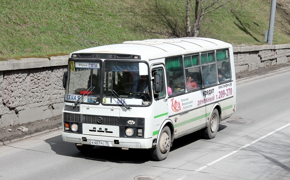 Томская область, ПАЗ-32054 № К 407 РС 70