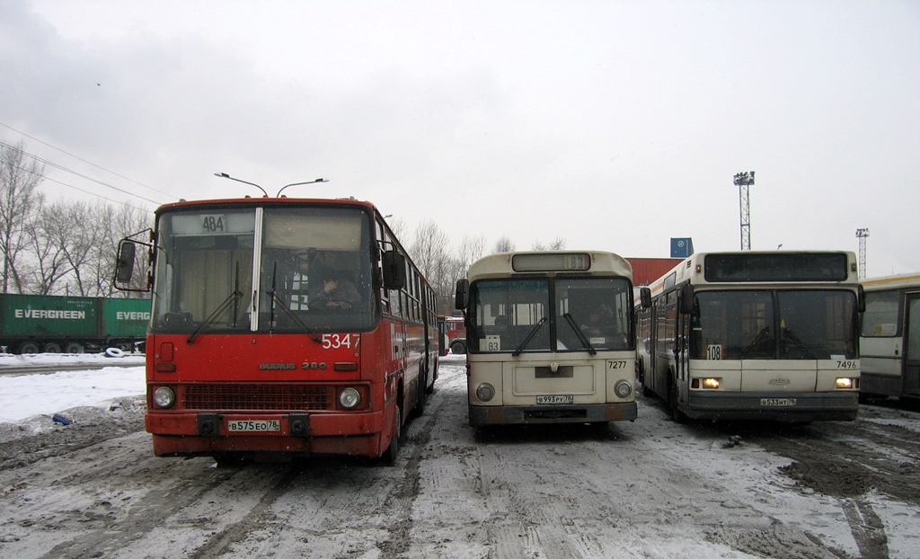 Санкт-Петербург, Ikarus 280.33O № 5347; Санкт-Петербург, MAN 192 SL200 № 7277; Санкт-Петербург, МАЗ-103.040 № 7496