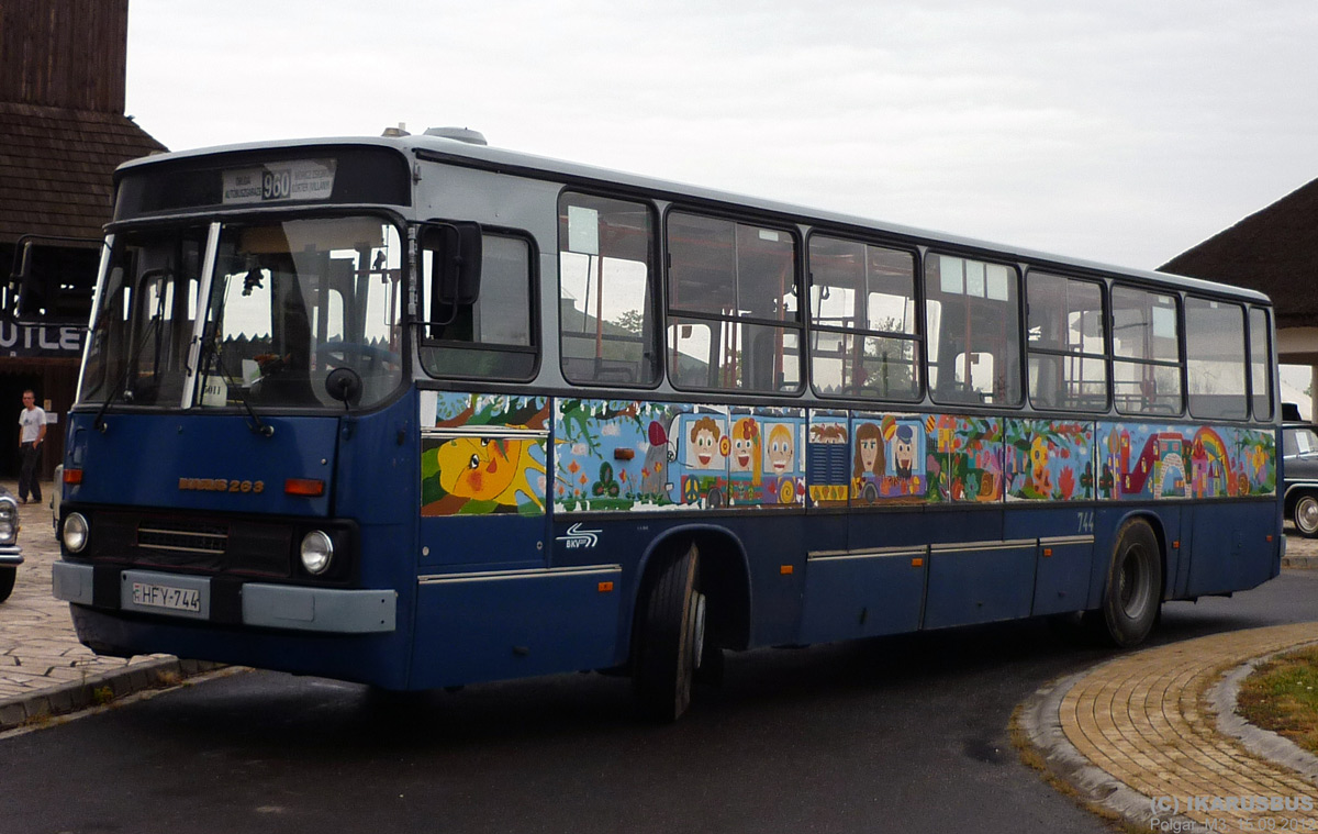 Угорщина, Ikarus 263.30M № HFY-744; Угорщина — V. Nemzetközi Ikarus, Csepel és Veteránjármű Találkozó, Polgár (2012)