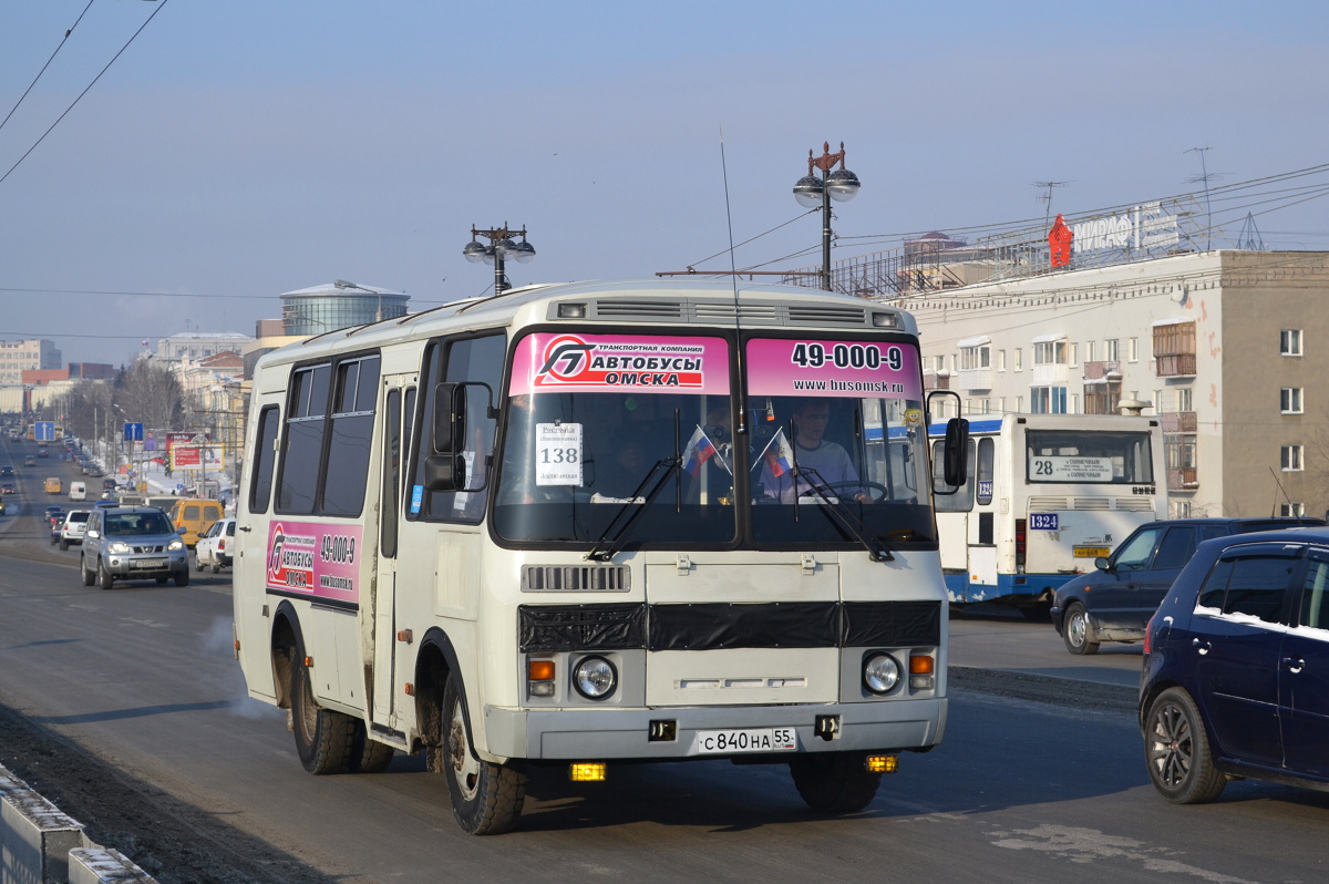 Омская область, ПАЗ-32053 № С 840 НА 55