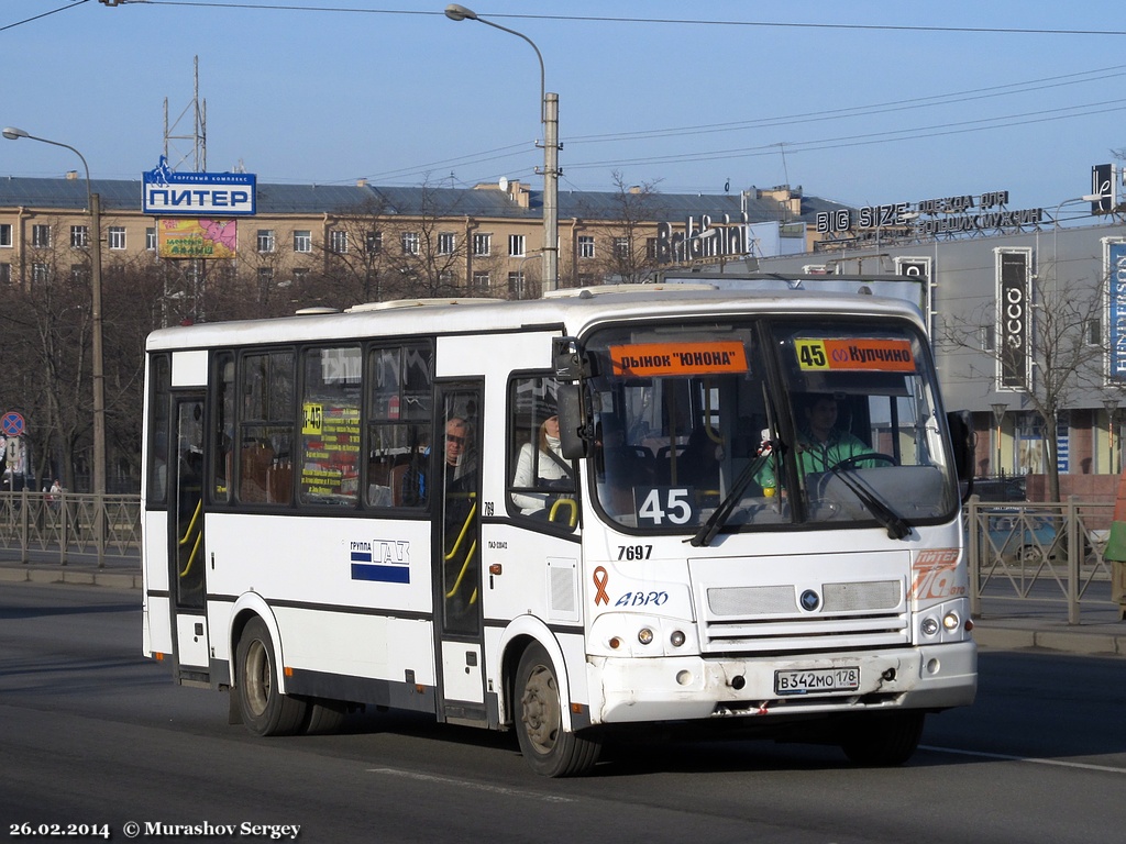 Санкт-Петербург, ПАЗ-320412-05 № 7697