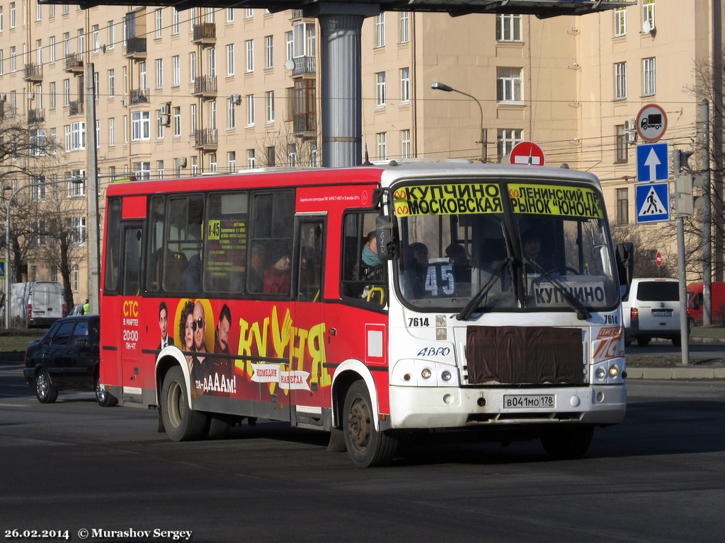 Санкт-Петербург, ПАЗ-320412-05 № 7614