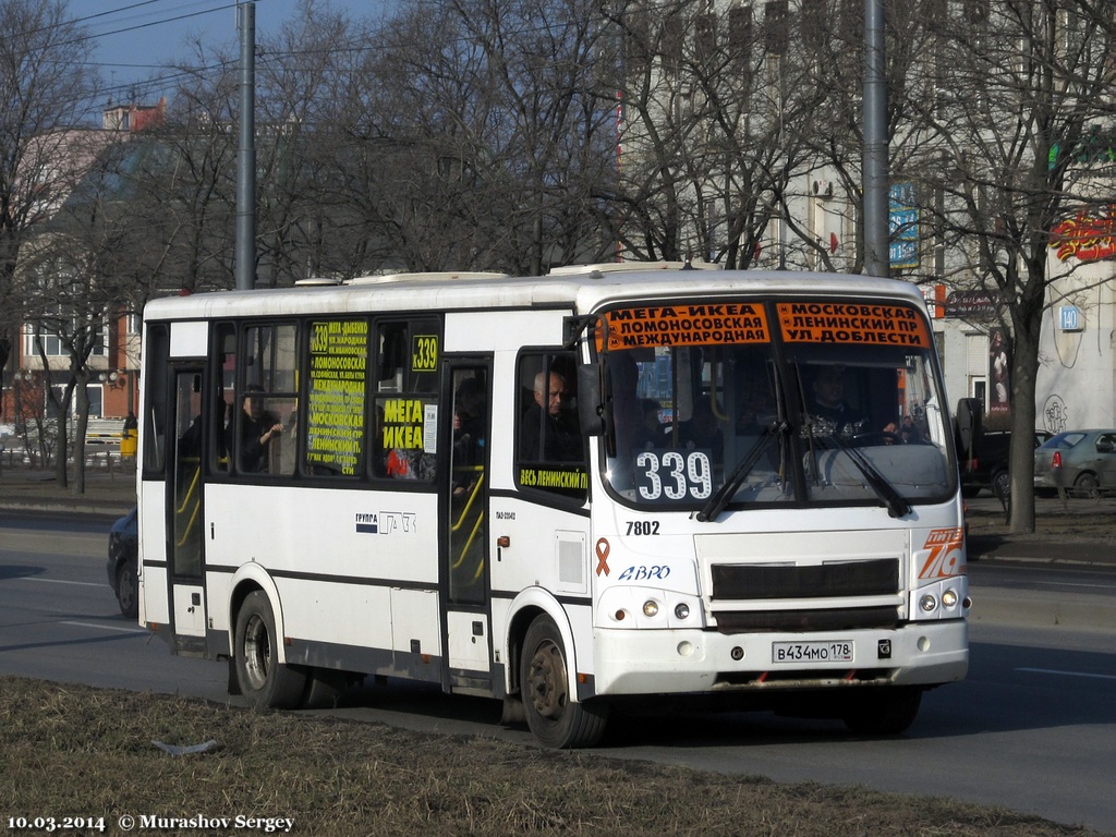 Санкт-Петербург, ПАЗ-320412-05 № 7802