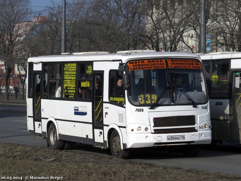 Санкт-Петербург, ПАЗ-320412-05 № 7680